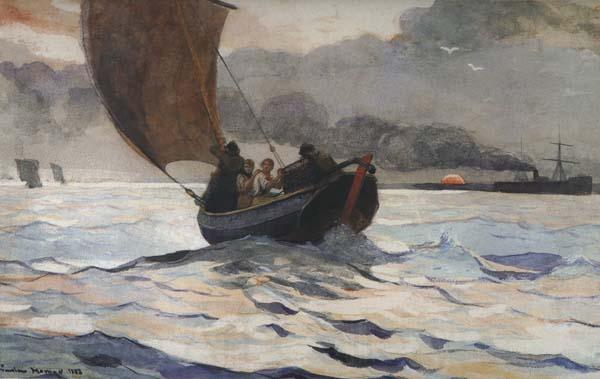 Winslow Homer Returning Fishing Boarts (mk44) Norge oil painting art